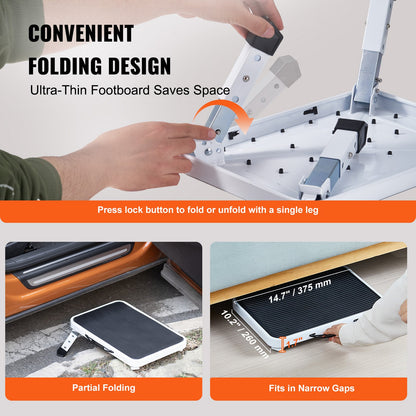 Step Stool 1-Step 150KG Capacity, Folding Steel Step Ladder 3 Adjustable Height, Portable Toddler Step Stools for Adults, Non-Slip Sturdy Step Ladders for Office, RVs, Pets, Bathrooms,Bedrooms - Image 4