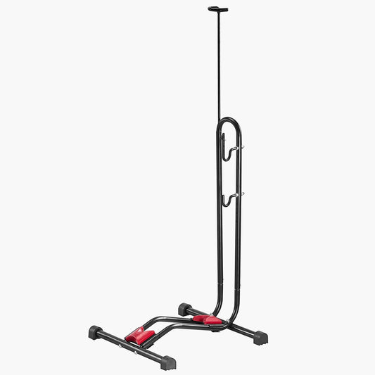 Bike Rack, Upright Bike Stand Floor for 406.4 to 700 mm Mountain & Road Bikes, Vertical & Horizontal Bicycle Stand for Secure Parking and Storage in Garage, Truck Bed, Indoor, Outdoor, Black