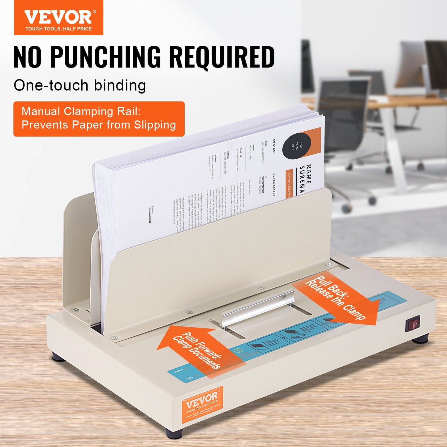 Thermal Binding Machine, 500 Sheets Capacity Book Binding Machine, Thermal Book Binder 50mm Binding Thickness A3(Short Edge)/A4/A5 Document, with Infrared Optical Detection - Image 2