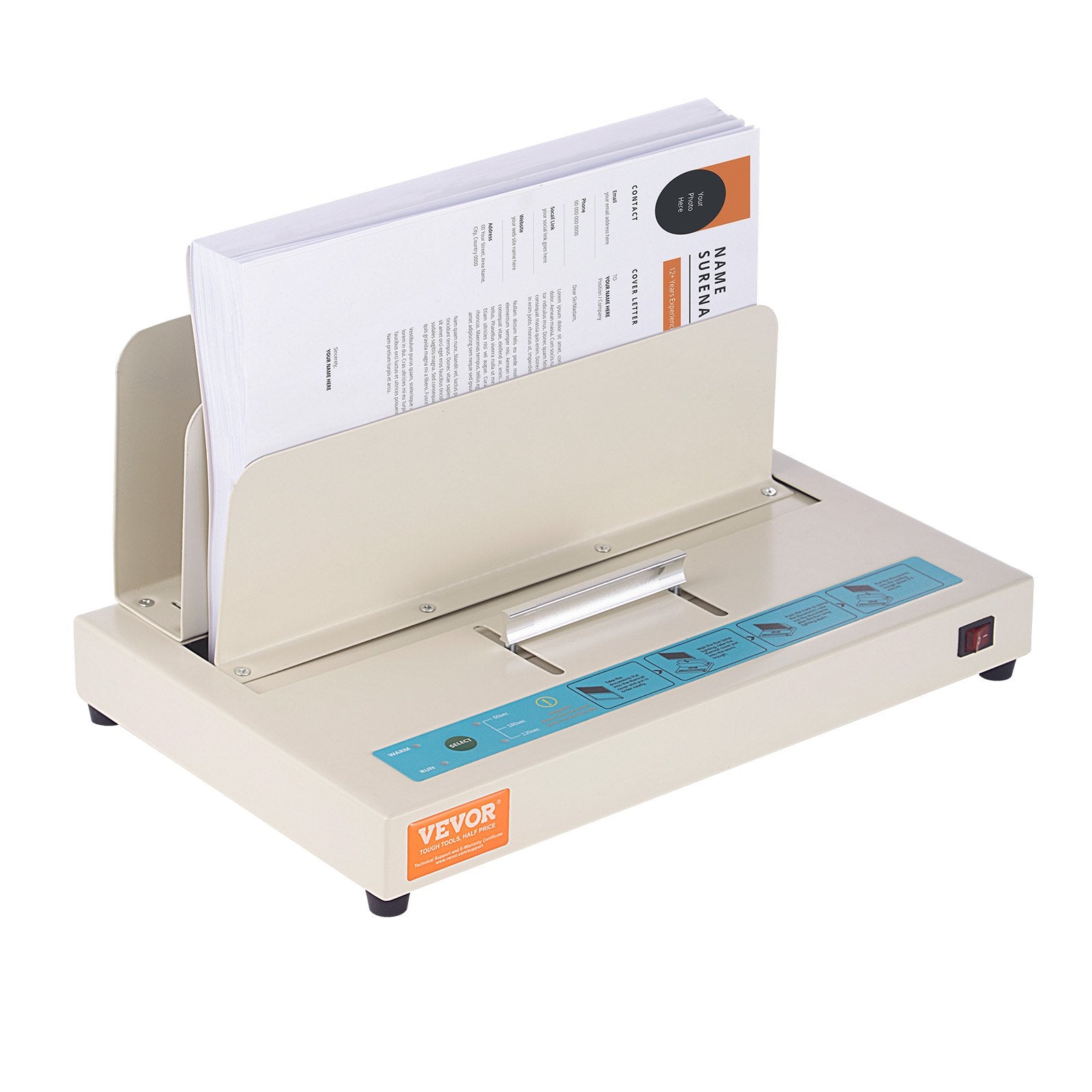 Thermal Binding Machine, 500 Sheets Capacity Book Binding Machine, Thermal Book Binder 50mm Binding Thickness A3(Short Edge)/A4/A5 Document, with Infrared Optical Detection - Image 9