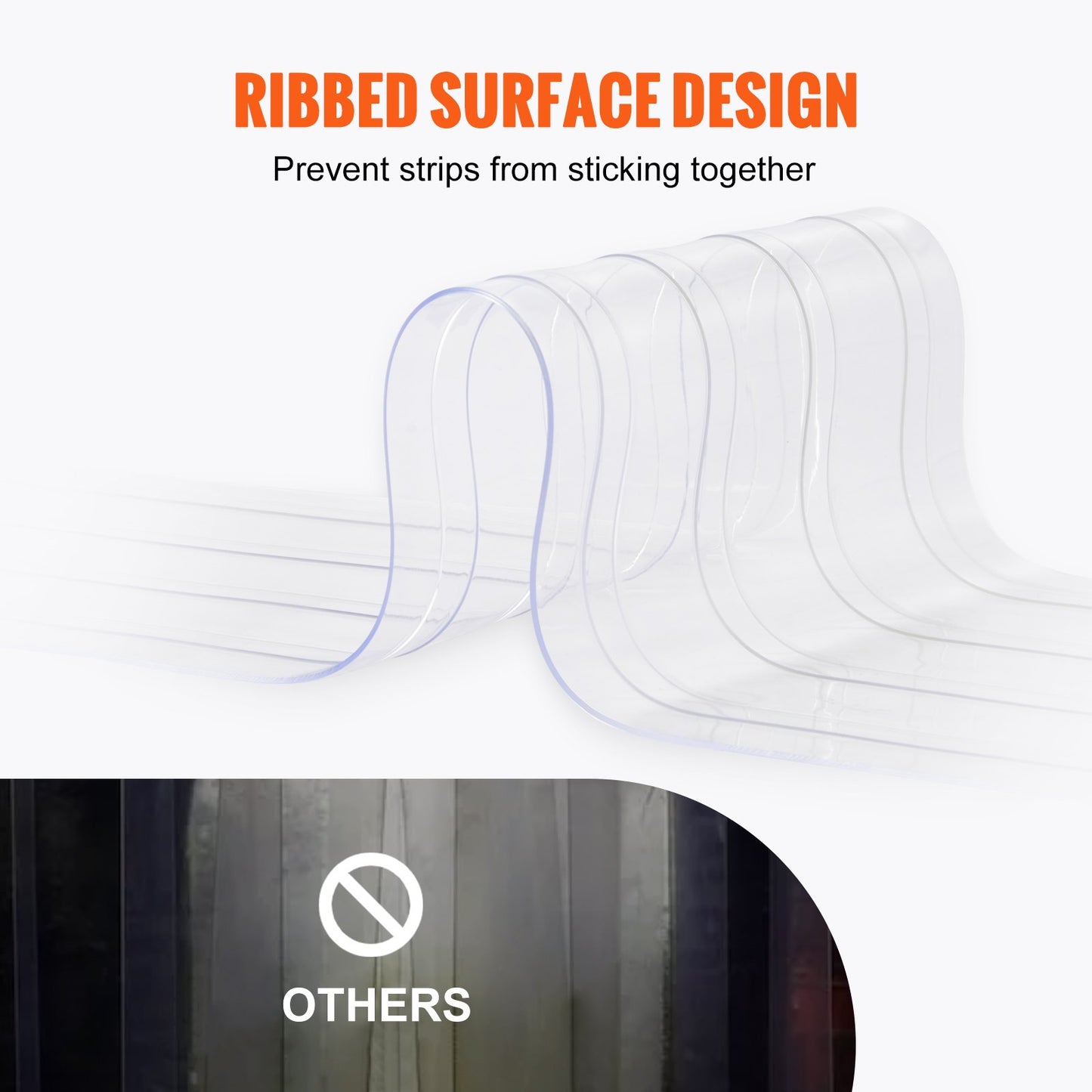 Strip Curtain, 3048 cm L x 30.5 cm W x 3 mm Thickness, Clear Ribbed PVC Curtain Strip Door Bulk Roll, Plastic Door Strips for Doorway of Supermarket, Garage, Warehouse, Barn, Pet Animal House - Image 5