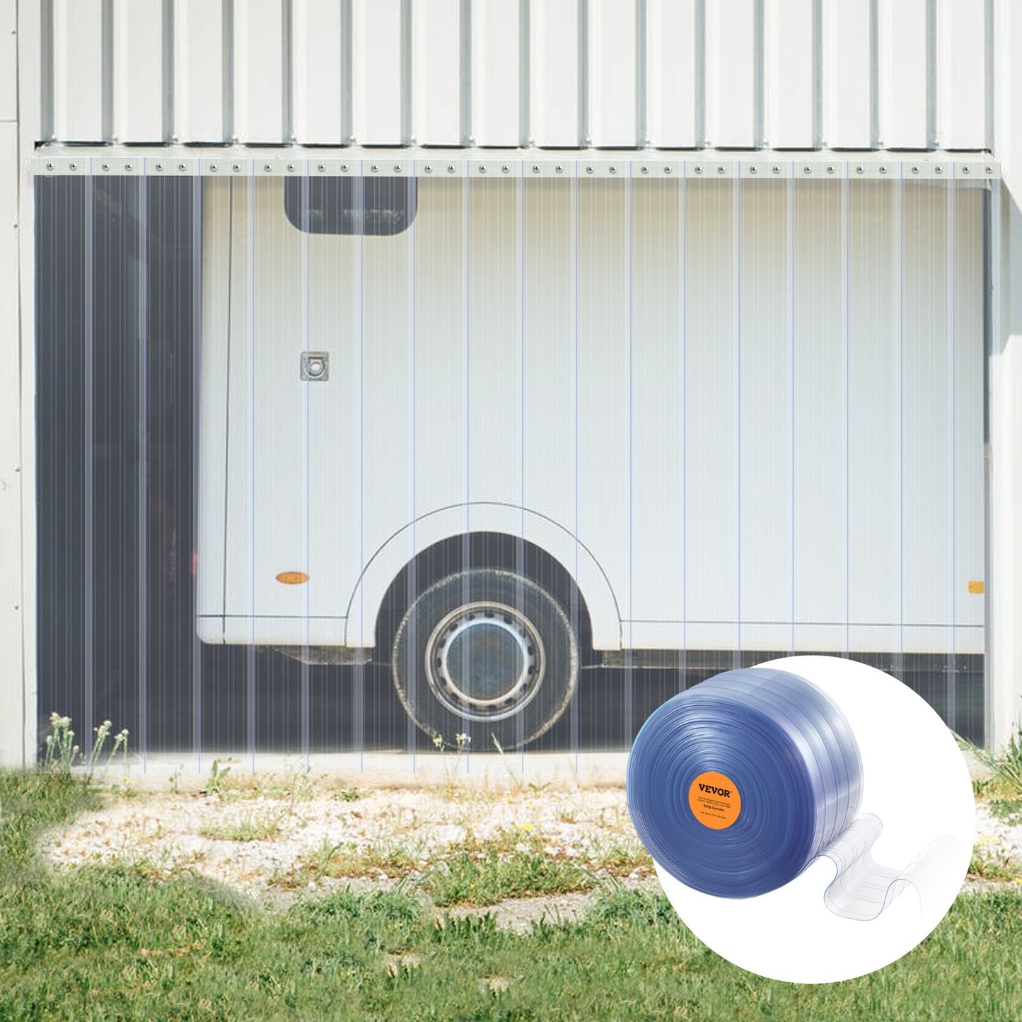 Strip Curtain, 3048 cm L x 30.5 cm W x 3 mm Thickness, Clear Ribbed PVC Curtain Strip Door Bulk Roll, Plastic Door Strips for Doorway of Supermarket, Garage, Warehouse, Barn, Pet Animal House - Image 8