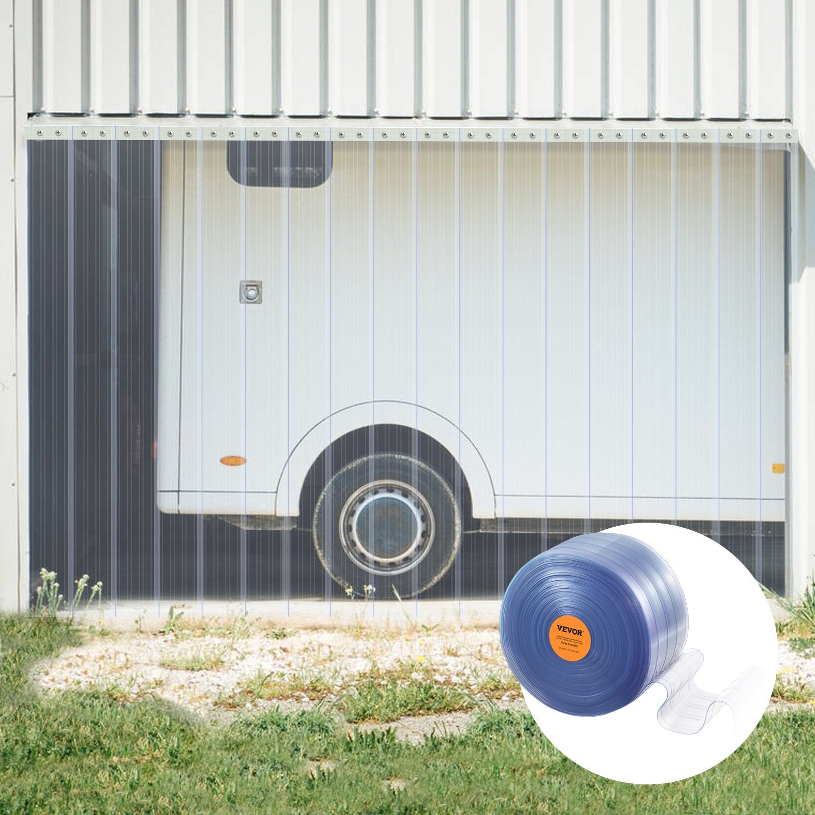 Strip Curtain, 3048 cm L x 30.5 cm W x 3 mm Thickness, Clear Ribbed PVC Curtain Strip Door Bulk Roll, Plastic Door Strips for Doorway of Supermarket, Garage, Warehouse, Barn, Pet Animal House - Image 8