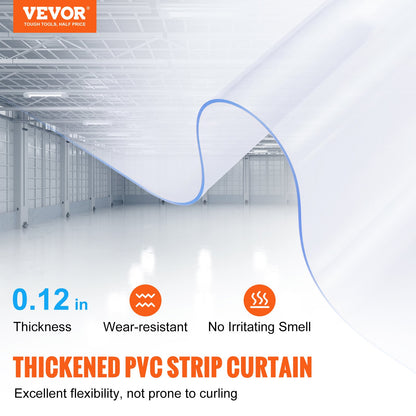 Strip Curtain, 3048 cm L x 30.5 cm W x 3 mm Thickness, Clear PVC Smooth Curtain Strip Door Bulk Roll, Plastic Door Strips for Doorway of Supermarket, Garage, Warehouse, Barn, Pet Animal House - Image 2