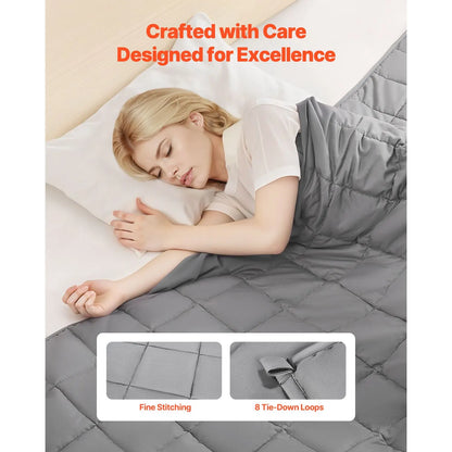 Weighted Blanket, 11 kg, 2235 x 2640 mm King Size, Cooling Breathable Heavy Blanket with Glass Beads, All-Season Use, Suitable for 113-140 kg Adults, Anxiety Stress Relief, Improve Sleep, Grey - Image 4