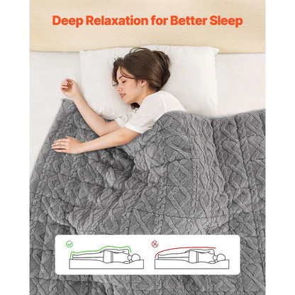 Weighted Blanket, 9 kg, 1524 x 2032 mm Queen Size, Sherpa Fleece Heavy Blanket with Glass Beads, Soft Warm Cozy Fluffy Touch, for 90-113 kg Adults, Anxiety Stress Relief, Improve Sleep, Grey - Image 2