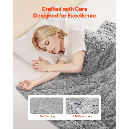 Weighted Blanket, 9 kg, 1524 x 2032 mm Queen Size, Sherpa Fleece Heavy Blanket with Glass Beads, Soft Warm Cozy Fluffy Touch, for 90-113 kg Adults, Anxiety Stress Relief, Improve Sleep, Grey - Image 4