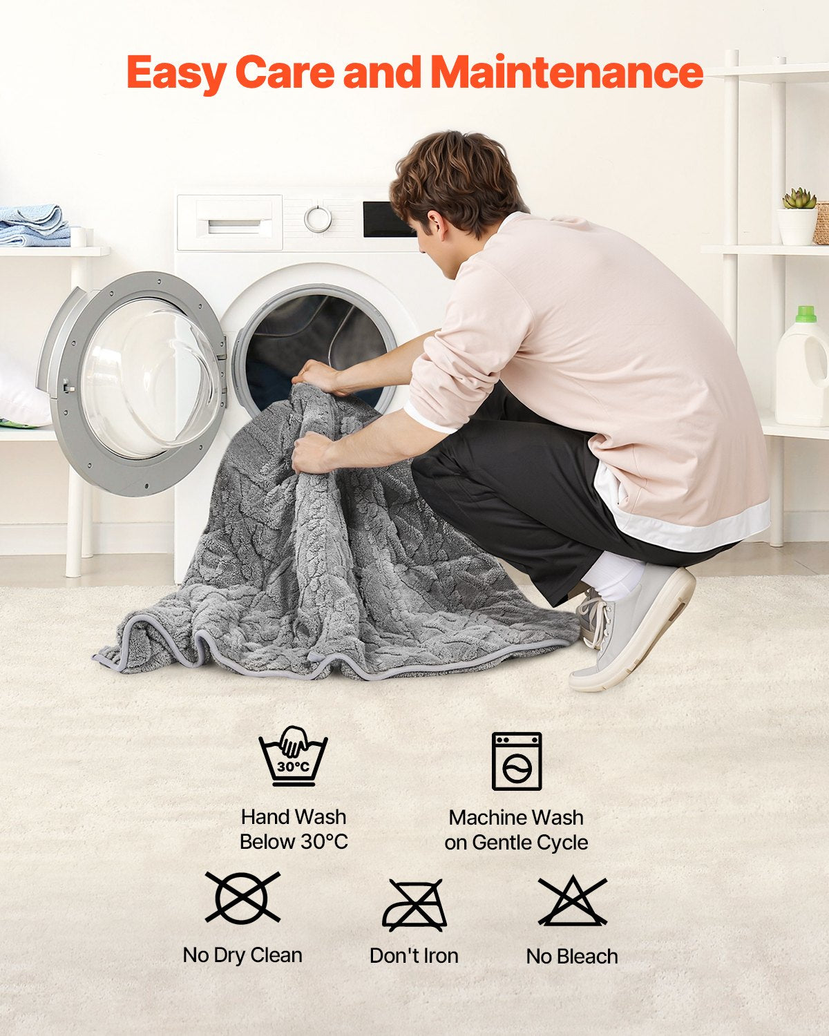 Weighted Blanket, 9 kg, 1524 x 2032 mm Queen Size, Sherpa Fleece Heavy Blanket with Glass Beads, Soft Warm Cozy Fluffy Touch, for 90-113 kg Adults, Anxiety Stress Relief, Improve Sleep, Grey - Image 6