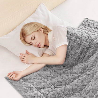 Weighted Blanket, 9 kg, 1524 x 2032 mm Queen Size, Sherpa Fleece Heavy Blanket with Glass Beads, Soft Warm Cozy Fluffy Touch, for 90-113 kg Adults, Anxiety Stress Relief, Improve Sleep, Grey - Image 8