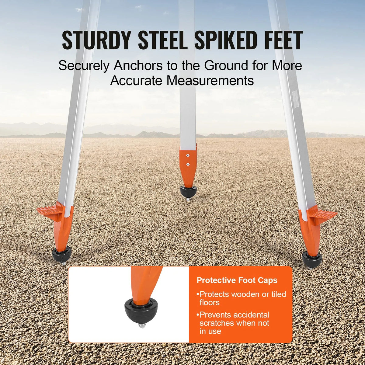 Laser Level Tripod Stand 5/8"-11 Thread 16.53-65.55 in Height Adjustment - Image 4
