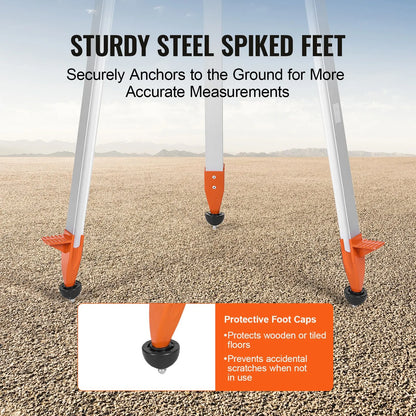 Laser Level Tripod Stand 5/8"-11 Thread 16.53-65.55 in Height Adjustment - Image 4