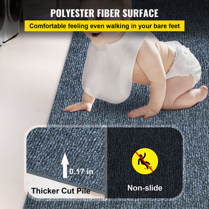 Gray Marine Carpet 6 ft x 36 ft, Boat Carpet Rugs, Indoor Outdoor Rugs for Patio Deck Anti-Slide TPR Water-Proof Back Outdoor Marine Carpeting Outdoor Carpet - Image 3