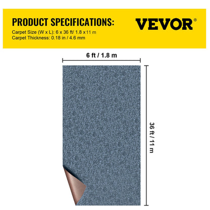 Gray Marine Carpet 6 ft x 36 ft, Boat Carpet Rugs, Indoor Outdoor Rugs for Patio Deck Anti-Slide TPR Water-Proof Back Outdoor Marine Carpeting Outdoor Carpet - Image 7