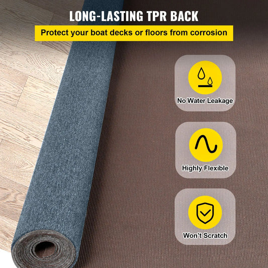 Gray Marine Carpet 6 ft x 23 ft Boat Carpet Rugs Indoor Outdoor Rugs for Patio Deck Anti-Slide TPR Water-Proof Back Cut Outdoor Marine Carpeting Easy Clean Outdoor Carpet Roll - Image 4