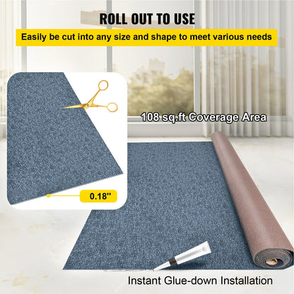 Gray Marine Carpet 6 ft x 23 ft Boat Carpet Rugs Indoor Outdoor Rugs for Patio Deck Anti-Slide TPR Water-Proof Back Cut Outdoor Marine Carpeting Easy Clean Outdoor Carpet Roll - Image 5