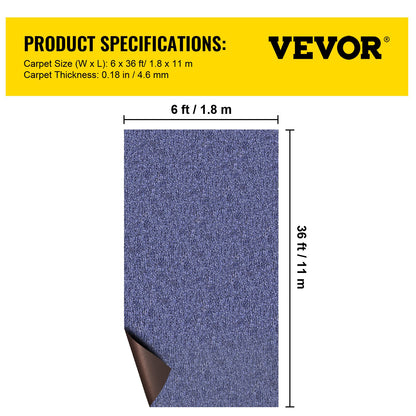 Deep Blue Marine Carpet 6 ft x 36 ft Marine Carpeting Marine Grade Carpet for Boats with Waterproof Back Outdoor Rug for Patio Porch Deck Garage Outdoor Area Rug Runner Non-Slide Porch Rug - Image 7