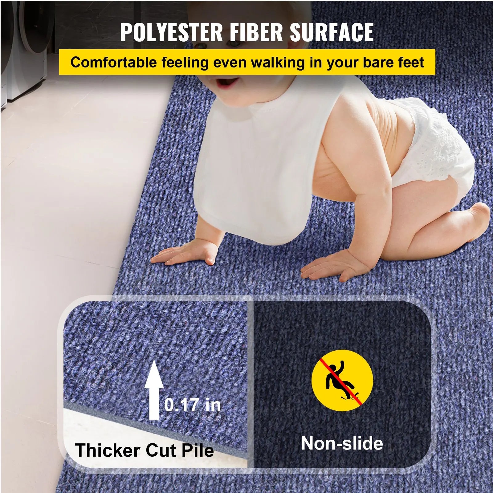 Deep Blue Marine Carpet 6 ft x 39.3 ft, Boat Carpet Rugs, Indoor Outdoor Rugs for Patio Deck Non-Slide TPR Water-Proof Back Outdoor Marine Carpeting Outdoor Carpet - Image 3