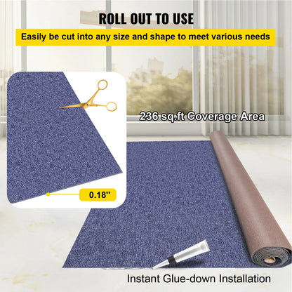Deep Blue Marine Carpet 6 ft x 39.3 ft, Boat Carpet Rugs, Indoor Outdoor Rugs for Patio Deck Non-Slide TPR Water-Proof Back Outdoor Marine Carpeting Outdoor Carpet - Image 5