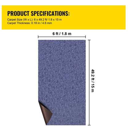Deep Blue Marine Carpet 6 ft x 49.2 ft Marine Carpeting Marine Grade Carpet for Boats with Waterproof Back Outdoor Rug for Patio Porch Deck Garage Outdoor Area Rug Runner Non-Slide Porch Rug - Image 7