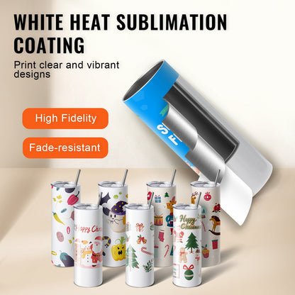 24 Pack Straight Sublimation Tumblers, 20 oz Blank Tumbler Bulk, Stainless Steel Double Wall Tumbler Cups with Straw, Lid, Brush, Base, Shrink Wrap, Gift Box, for Heat Press and Heat Transfer - Image 3