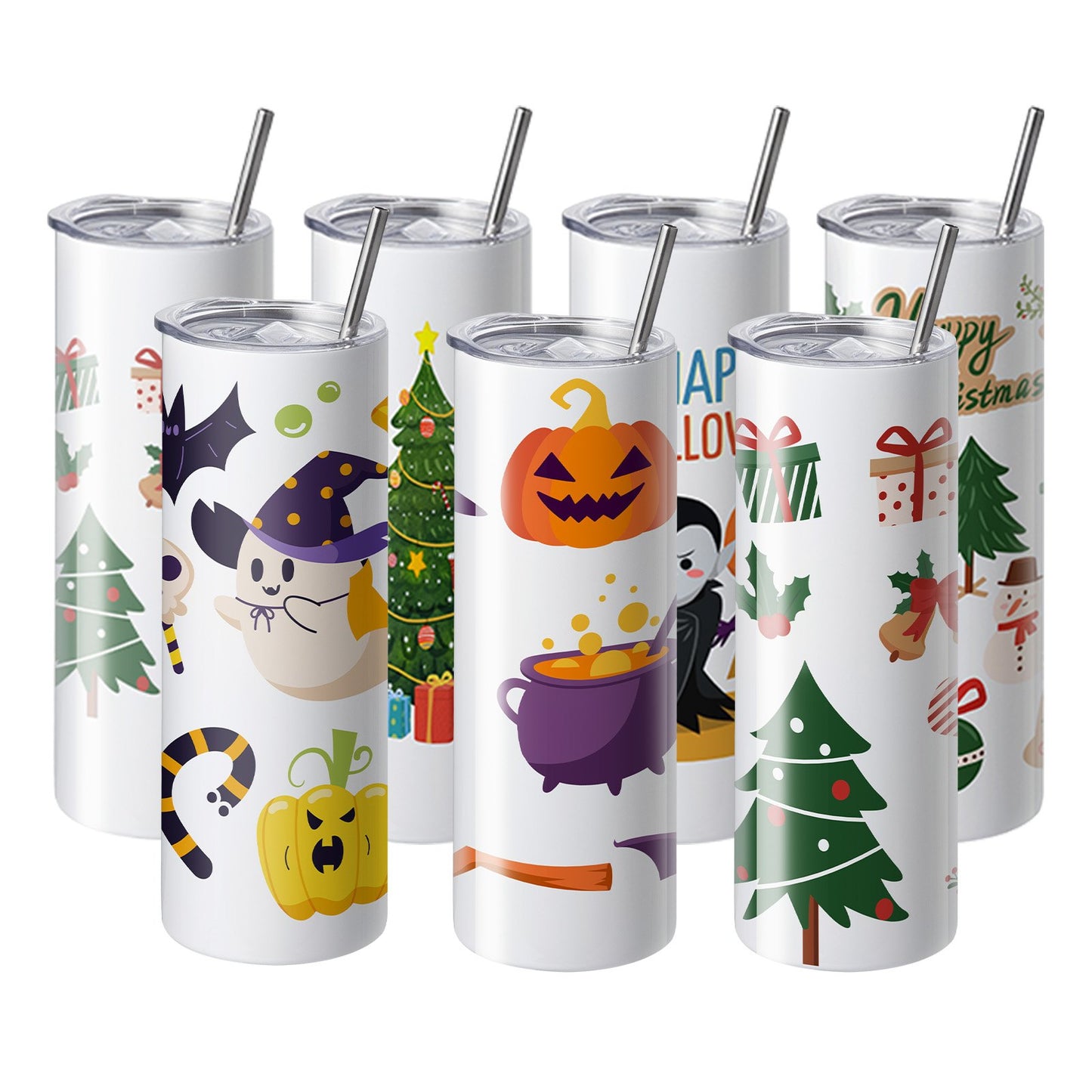 50 Pack Straight Sublimation Tumblers, 20 oz Blank Tumbler Bulk, Stainless Steel Double Wall Tumbler Cups with Straw, Lid, Brush, Base, Shrink Wrap, Gift Box, for Heat Press and Heat Transfer - Image 9