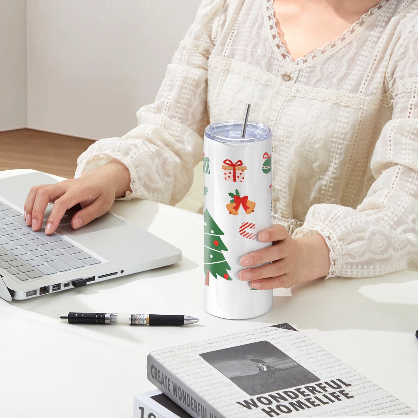 8 Pack Straight Sublimation Tumblers, 30 oz Blank Tumbler Bulk, Stainless Steel Double Wall Tumbler Cups with Straw, Lid, Brush, Base, Shrink Wrap, Gift Box, for Heat Press and Heat Transfer - Image 8