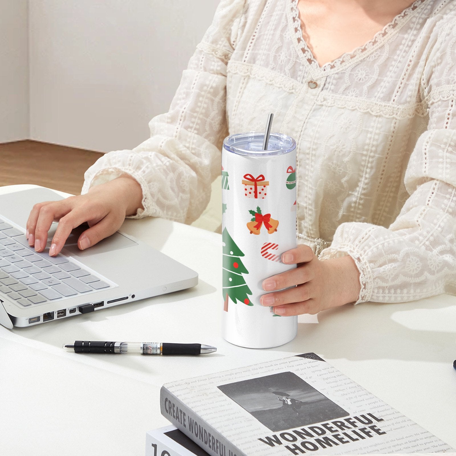 8 Pack Straight Sublimation Tumblers, 30 oz Blank Tumbler Bulk, Stainless Steel Double Wall Tumbler Cups with Straw, Lid, Brush, Base, Shrink Wrap, Gift Box, for Heat Press and Heat Transfer - Image 8