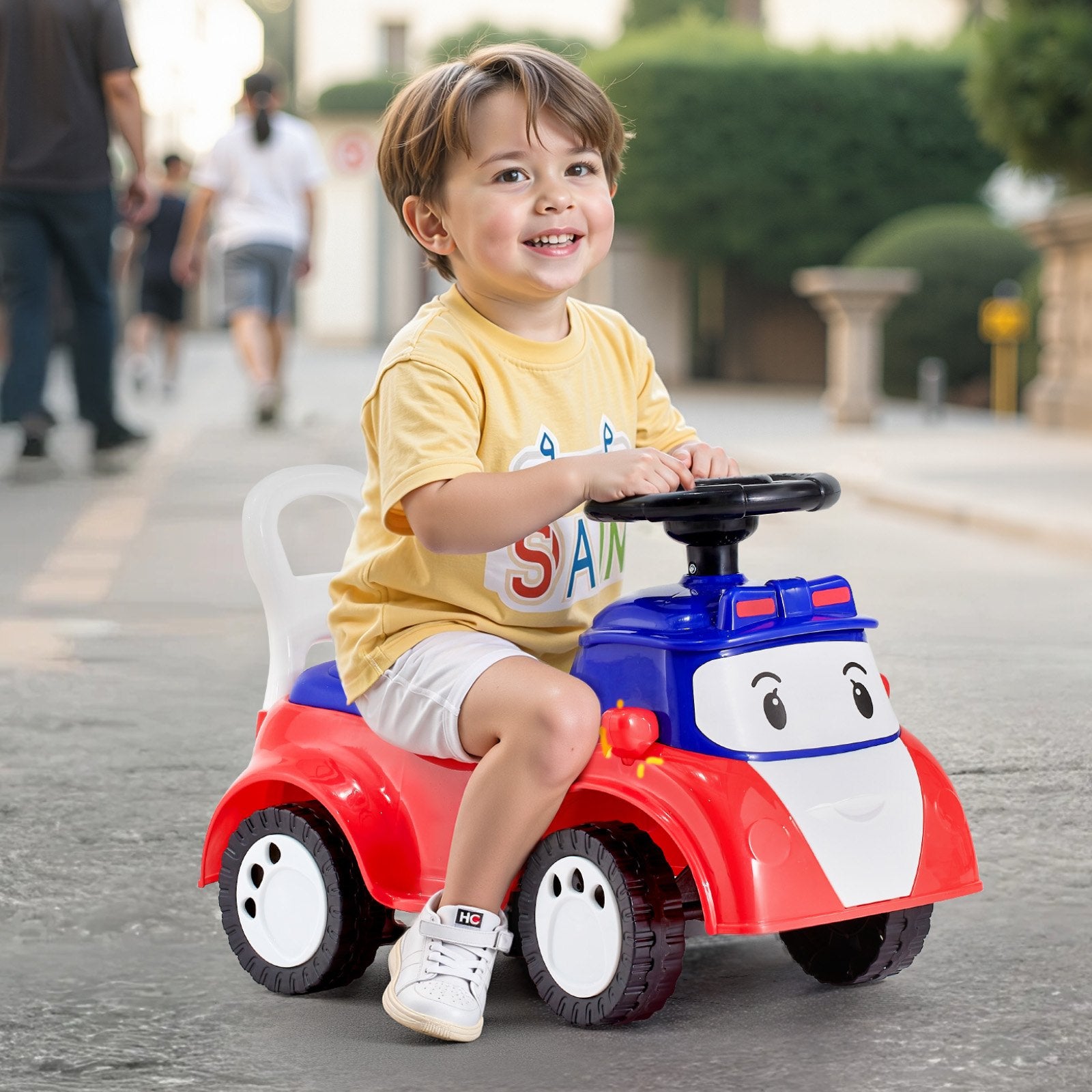 Ride On Toddler Push Car, Push Car for Toddler 19 to 36 Months, Kids Ride On Toy with Music & Under-seat Storage, 25 kg Load Capacity, Foot-to-Floor Walker for Toddlers Boys Girls, Red - Image 8