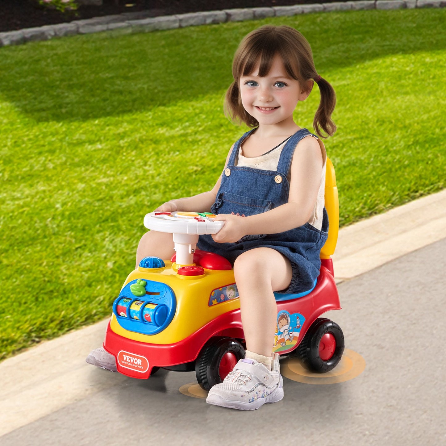 Ride On Push Car for Toddlers, Ages 1-3, Ride Racer, Sit to Stand Toddler Ride On Toy, Classic Kids Ride On Car with Music Steering Wheel, Horn & Under Seat Storage, Ride On Toy for Boys Girls - Image 8