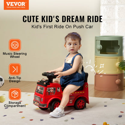 Ride On Push Car for Toddlers, Ages 1-3, Ride Racer, Sit to Stand Toddler Ride On Toy, Classic Kids Ride On Car with Music Steering Wheel & Under Seat Storage, Ride On Toy for Boys Girls, Red - Image 2