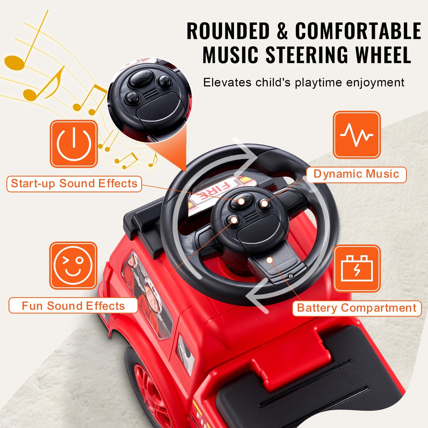 Ride On Push Car for Toddlers, Ages 1-3, Ride Racer, Sit to Stand Toddler Ride On Toy, Classic Kids Ride On Car with Music Steering Wheel & Under Seat Storage, Ride On Toy for Boys Girls, Red - Image 4