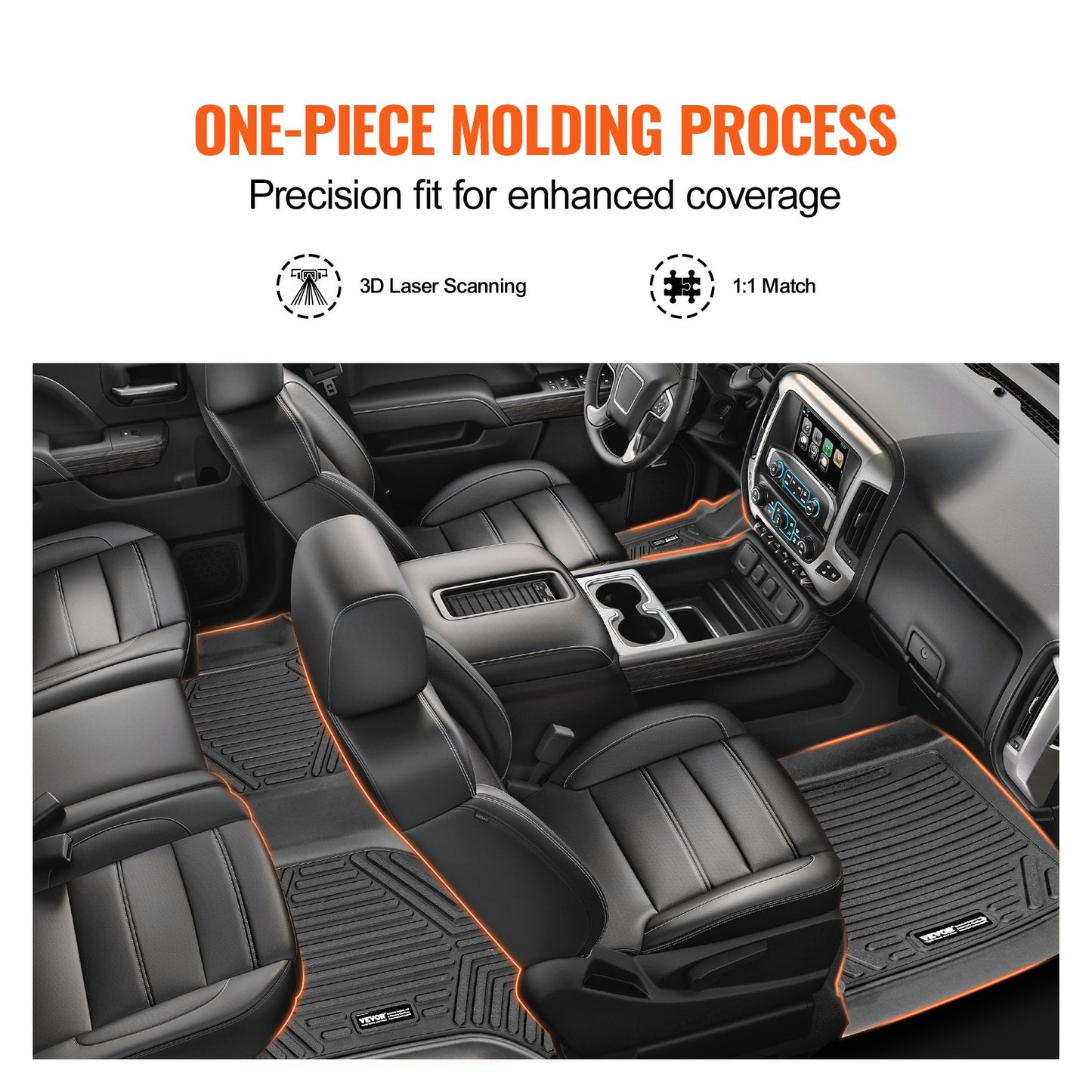 Automotive Floor Mats Fits for Chevrolet Silverado/GMC Sierra 1500 3 pcs - Image 3