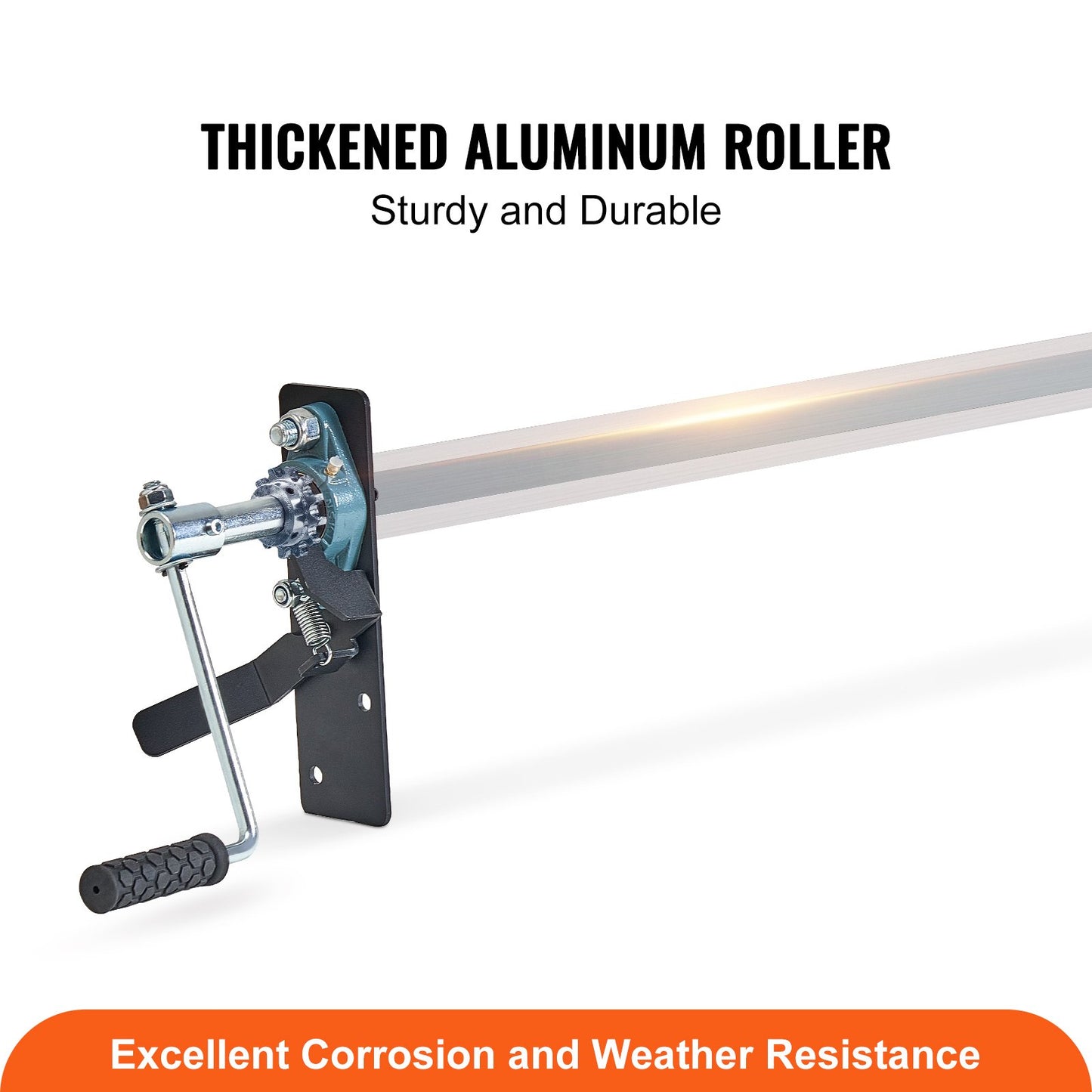 Hand Crank Tarp Roller Kit, 1.6-2.6 m Wide, Aluminum Alloy, Manual Cab Level Dump Truck Tarp Roller with 17.8 cm Sponge-Wrapped Handle, Perfect for Dump Trucks, Trailers, Trash Haulers (No Tarp) - Image 2