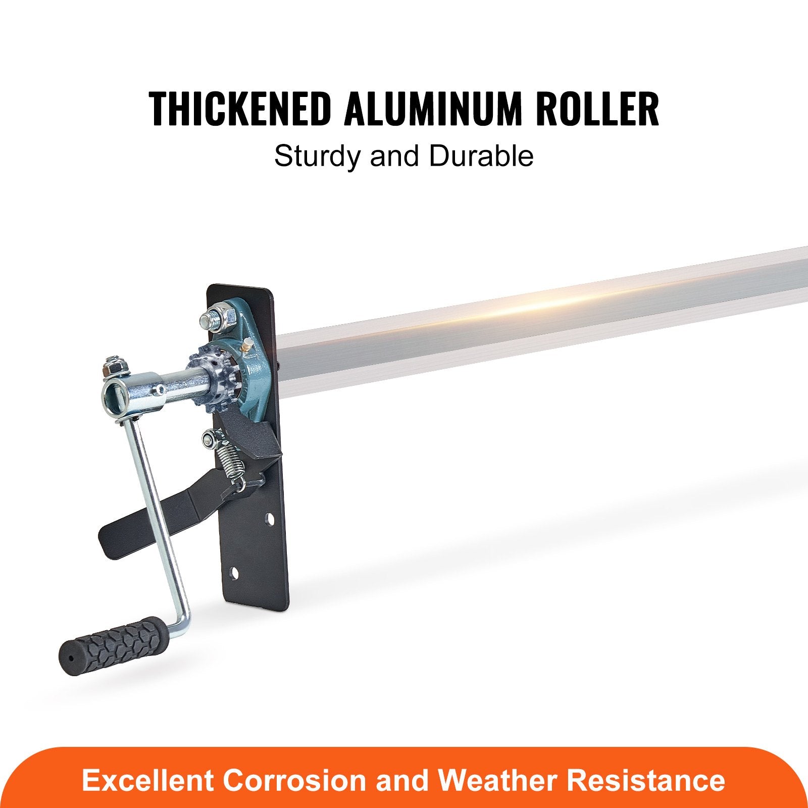 Hand Crank Tarp Roller Kit, 1.6-2.6 m Wide, Aluminum Alloy, Manual Cab Level Dump Truck Tarp Roller with 17.8 cm Sponge-Wrapped Handle, Perfect for Dump Trucks, Trailers, Trash Haulers (No Tarp) - Image 2