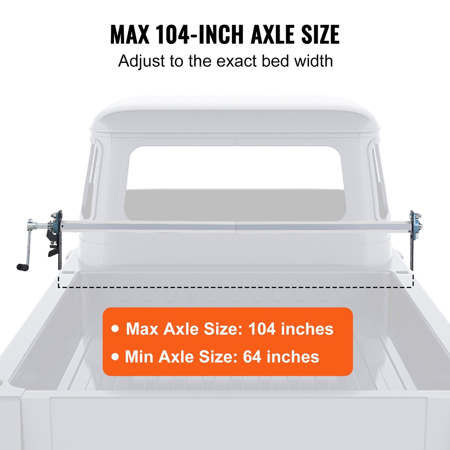 Hand Crank Tarp Roller Kit, 1.6-2.6 m Wide, Aluminum Alloy, Manual Cab Level Dump Truck Tarp Roller with 17.8 cm Sponge-Wrapped Handle, Perfect for Dump Trucks, Trailers, Trash Haulers (No Tarp) - Image 4