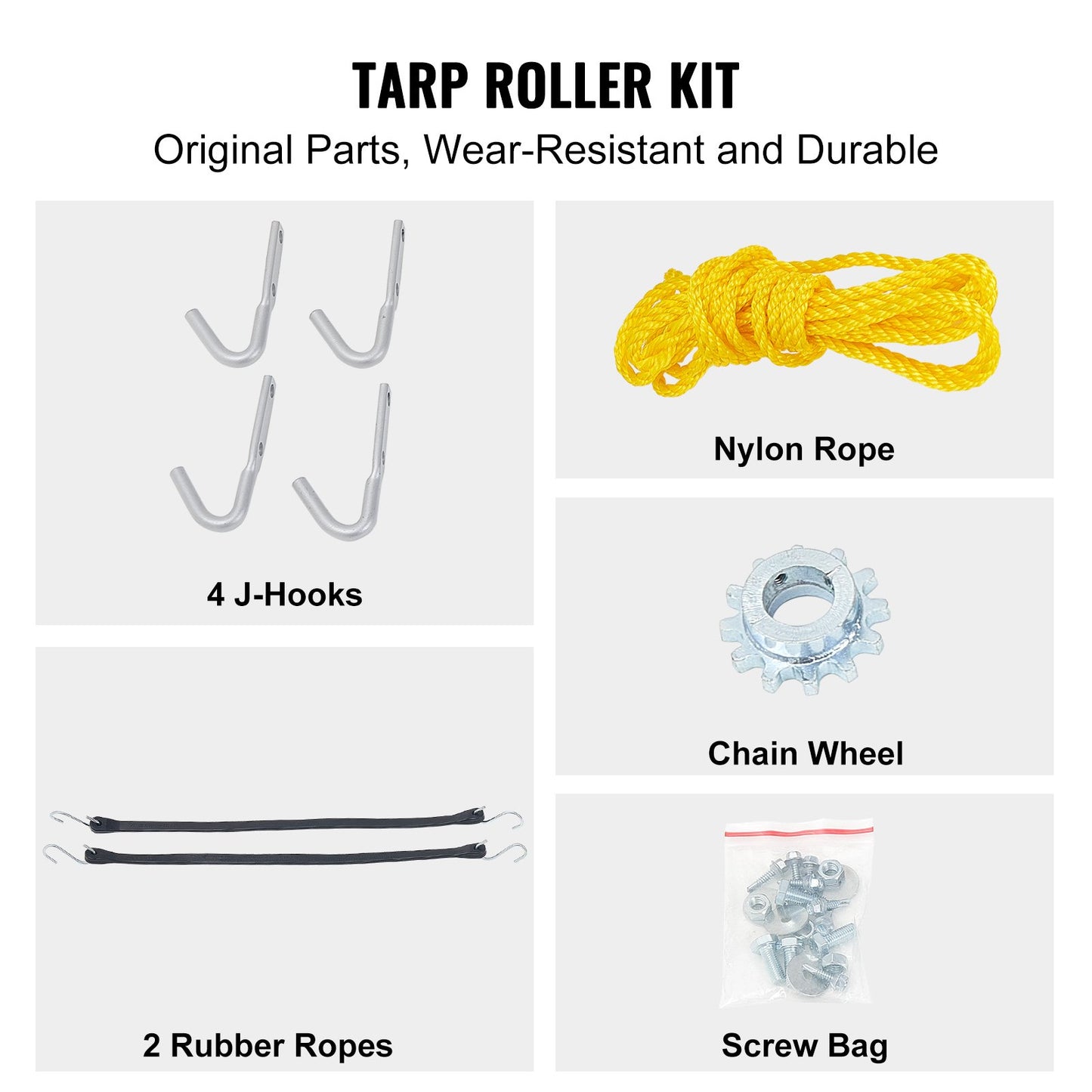 Hand Crank Tarp Roller Kit, 1.6-2.6 m Wide, Aluminum Alloy, Manual Cab Level Dump Truck Tarp Roller with 17.8 cm Sponge-Wrapped Handle, Perfect for Dump Trucks, Trailers, Trash Haulers (No Tarp) - Image 6