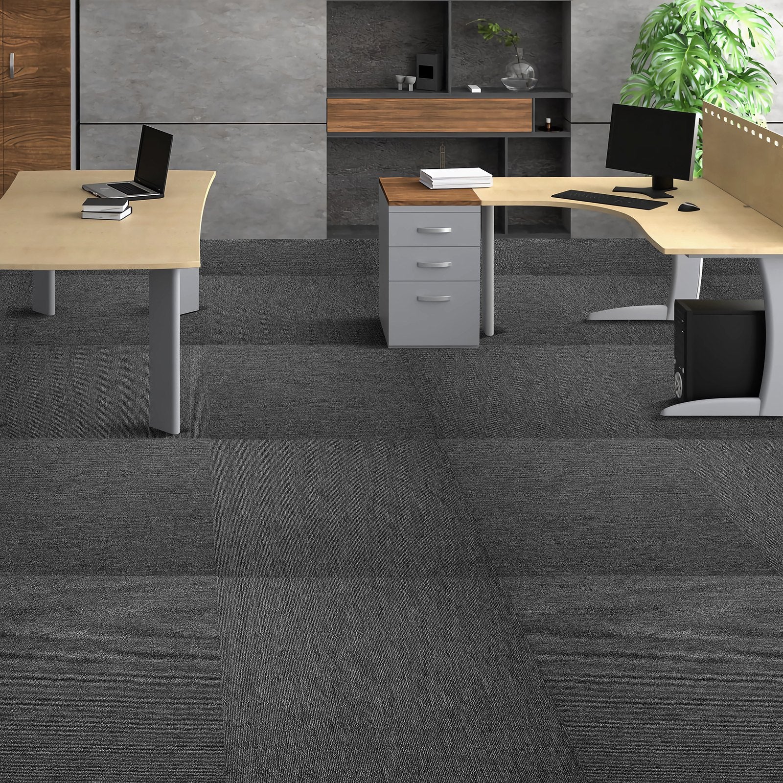 Carpet Tiles Reusable, 20"x 20" Carpet Squares With Padding Attached, Soft Padded Carpet Tiles, Easy Install DIY for Bedroom Living Room Indoor Outdoor (20 Tiles, Dark Gray) - Image 8