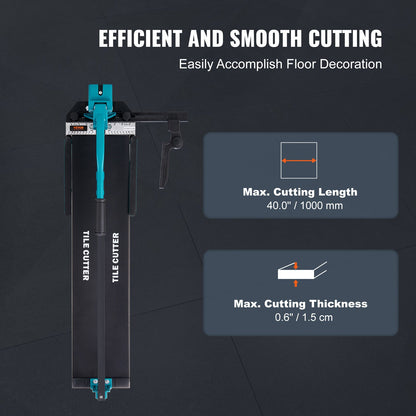 Manual Tile Cutter, 1000mm, Porcelain Ceramic Tile Cutter with Tungsten Carbide Cutting Wheel, Infrared Positioning, Anti-Skid Feet, Durable Rails for professional installers or beginners - Image 2