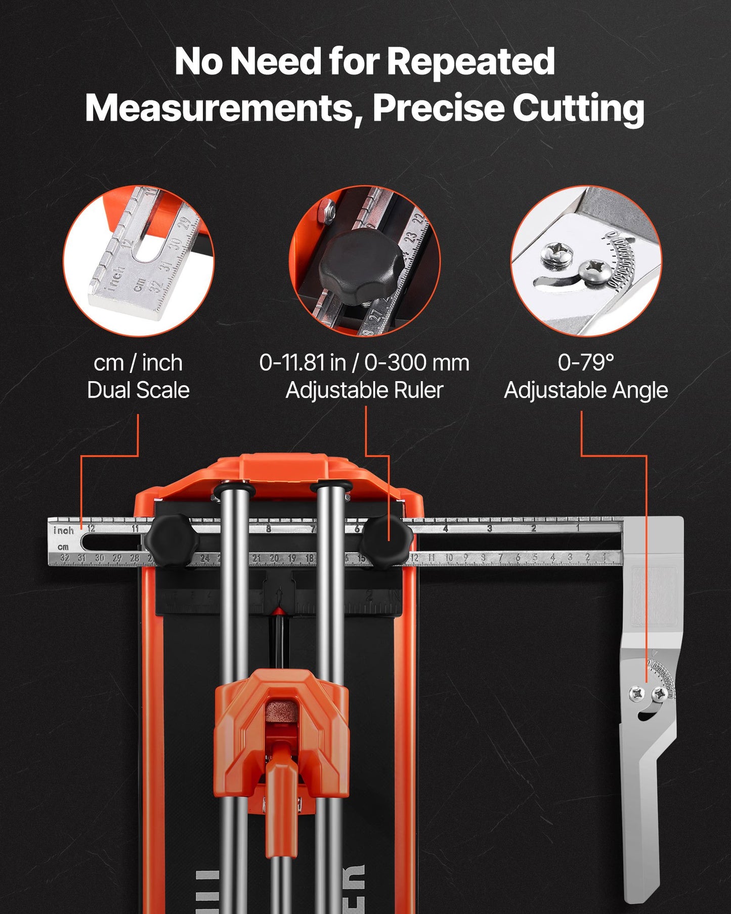 430mm Manual Tile Cutter for Wall & Polished Tiles,Double Rails for Precise Cutting, Tungsten Carbide Wheel,Non-Slip Handle,Anti-Displacement Pressure Rod,Precise Cuts for Pros & Beginners - Image 3