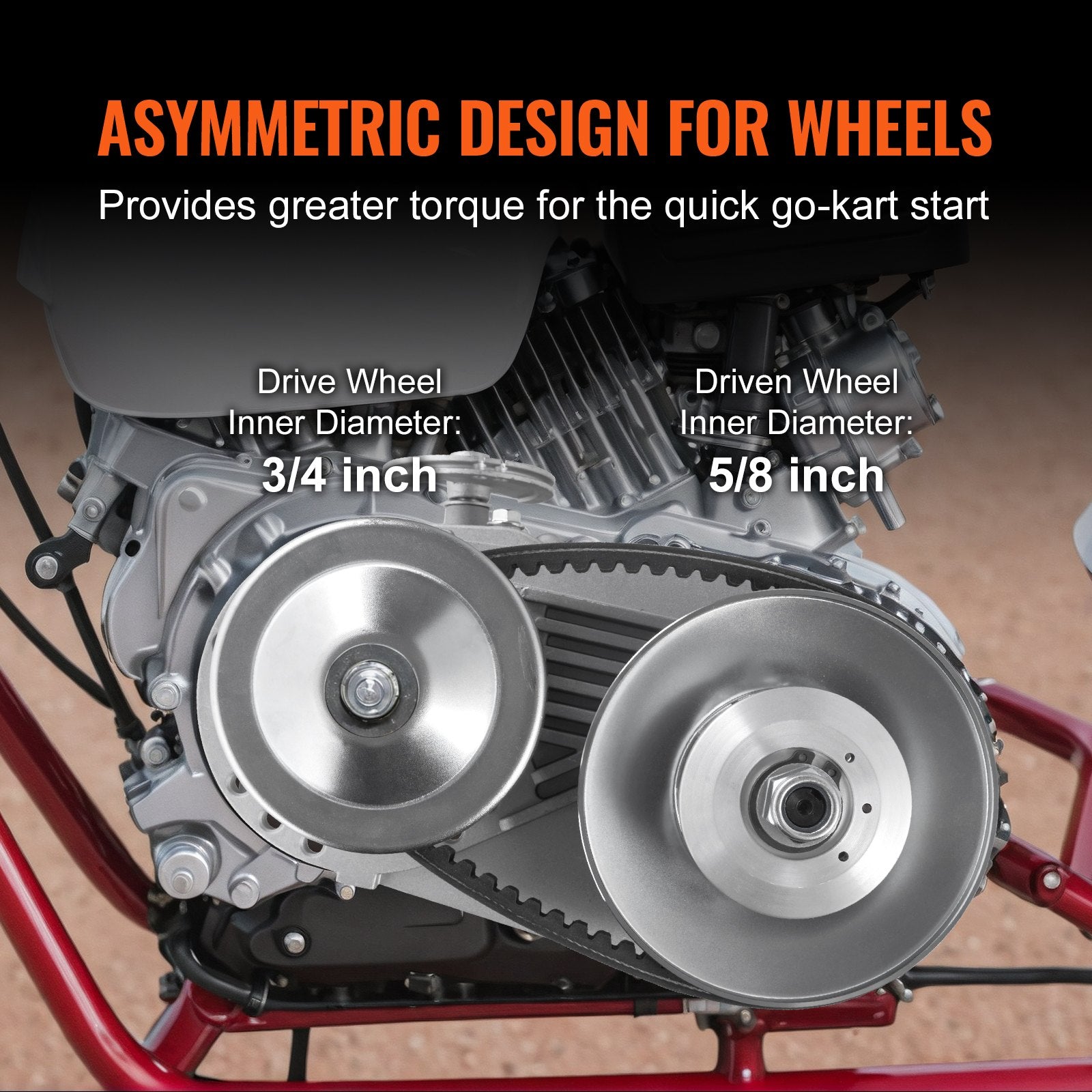 Drive Clutch, 2-8HP Engine, 2000 RPM High-Strength Drive Clutch with Asymmetric Designed Wheels & Robust Rubber Belt, Sturdy & Durable Clutch with Full Accessories, Fit for Various Engines - Image 3
