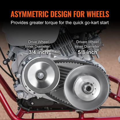 Drive Clutch, 2-8HP Engine, 2000 RPM High-Strength Drive Clutch with Asymmetric Designed Wheels & Robust Rubber Belt, Sturdy & Durable Clutch with Full Accessories, Fit for Various Engines - Image 3