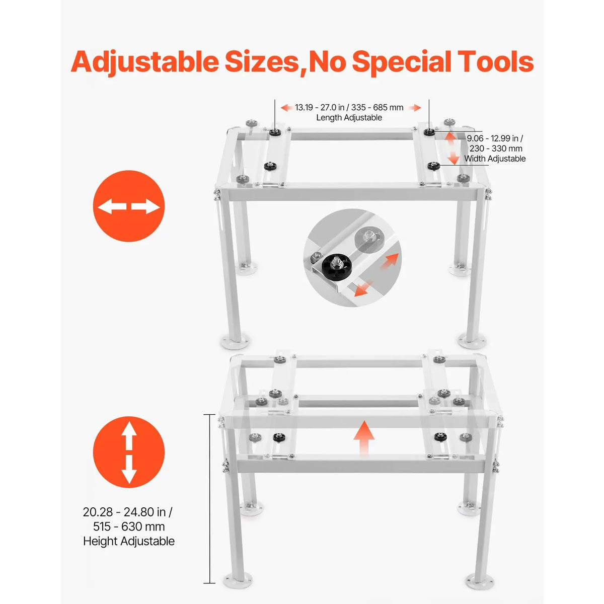 Mini Split Ground Stand Adjustable Anti Vibration for 9000-18000 BTU - Image 4