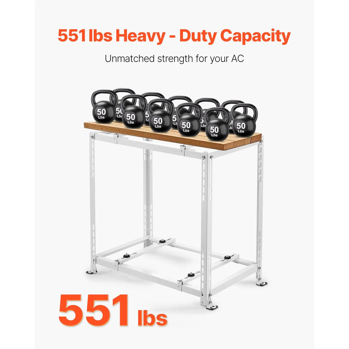 Mini Split Ground Stand, Anti-Vibration Mini Split Stand for 9000-18000 BTU Ductless Air Conditioner Heat Pump, Heavy Duty AC Base Bracket Floor Mount w/ 250kg Max. Load,Dual Levels - Image 2