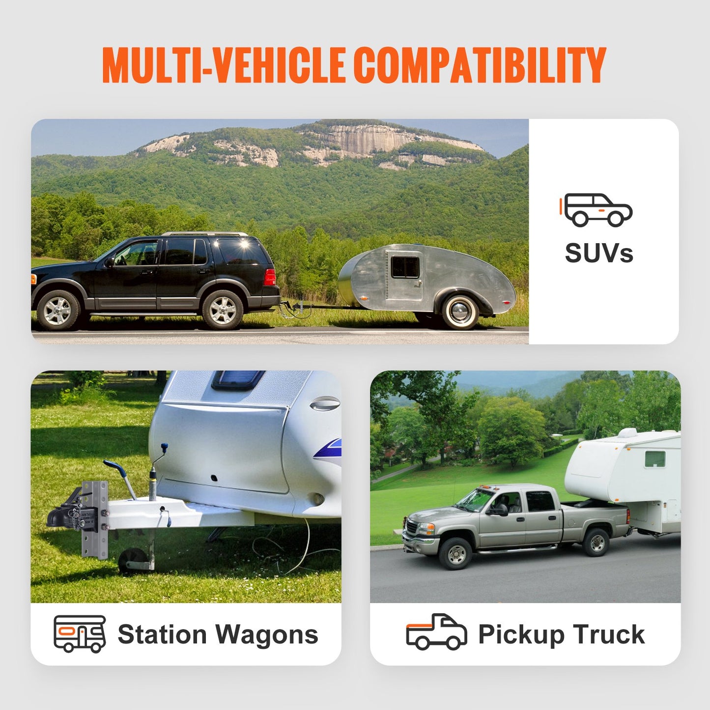 Adjustable Trailer Coupler, 2-5/16" Hitch Ball, 15000 lbs Capacity, Heavy Duty Cast Channel-Mount Coupler with Hardware Kit, Ideal for Towing Station Wagons, Pickup Trucks, SUVs, Black Coating - Image 6