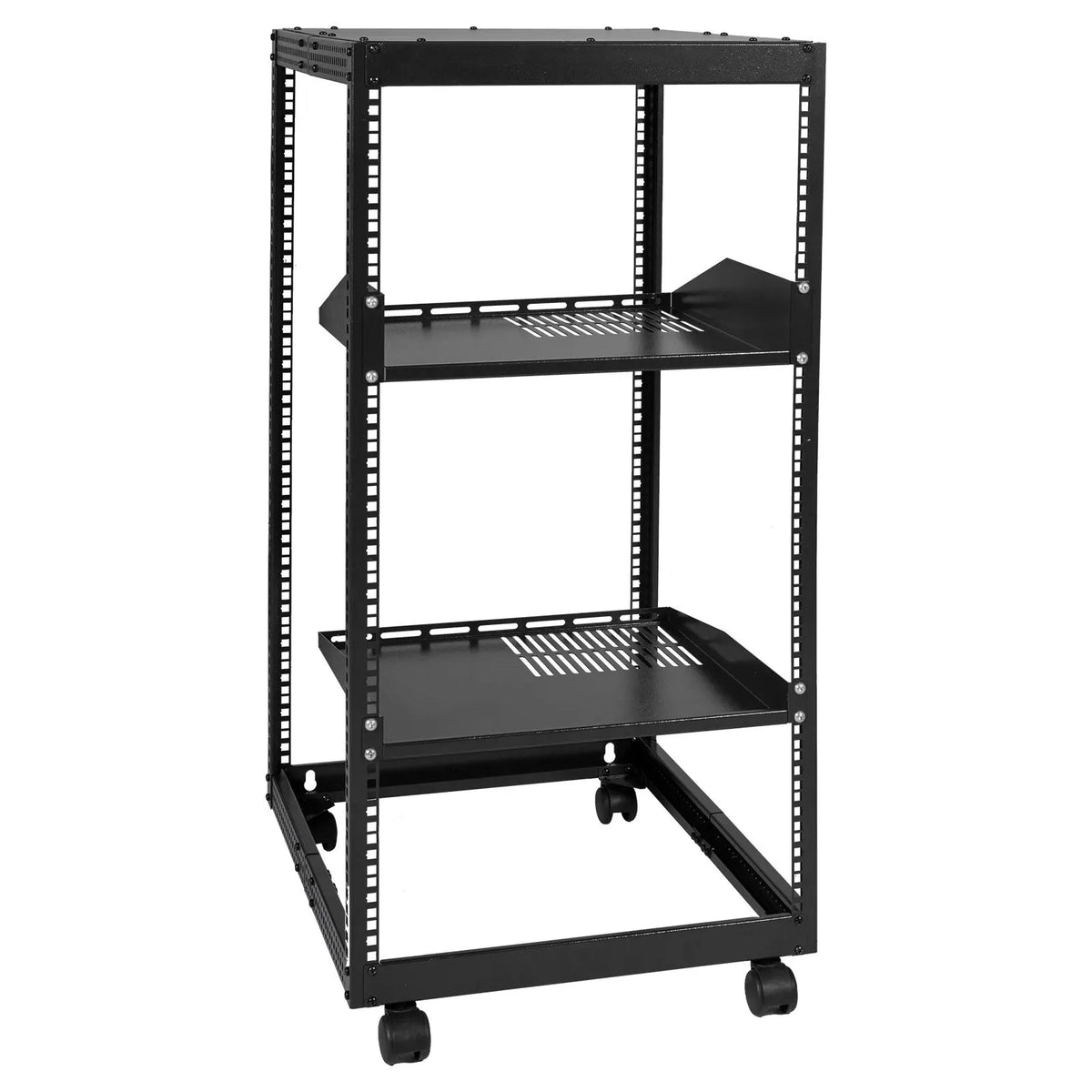 20U Open Frame Server Rack, 15''-40'' Adjustable Depth, Free Standing or Wall Mount Network Server Rack, 4 Post AV Rack with Casters, Holds All Your Networking IT Equipment AV Gear Router Modem - Image 9