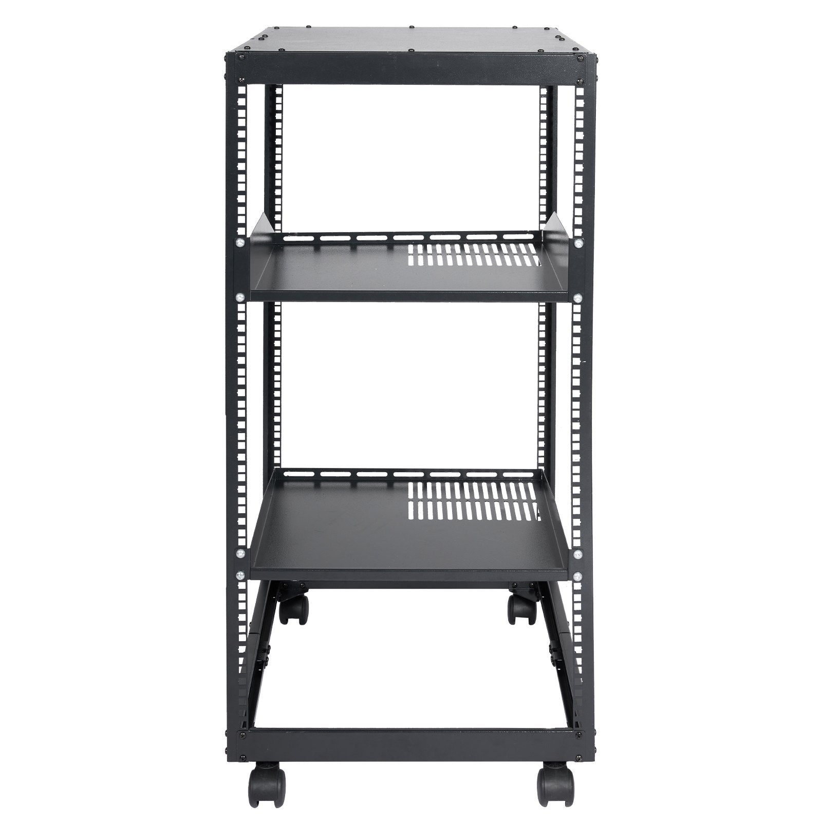 20U Open Frame Server Rack, 15''-40'' Adjustable Depth, Free Standing or Wall Mount Network Server Rack, 4 Post AV Rack with Casters, Holds All Your Networking IT Equipment AV Gear Router Modem - Image 9