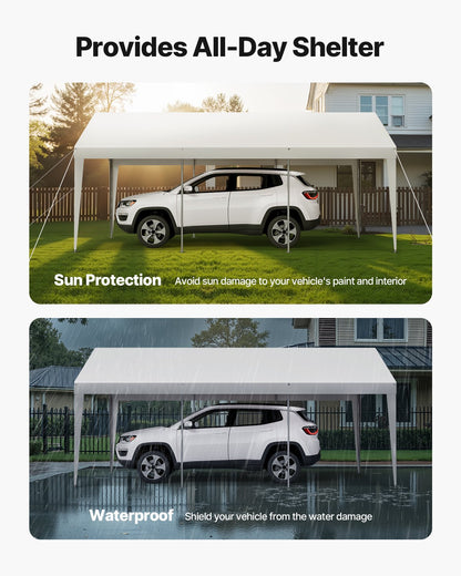 Carport Car Canopy 10 x 20 FT Heavy Duty Portable Car Shelter Tent White - Image 3