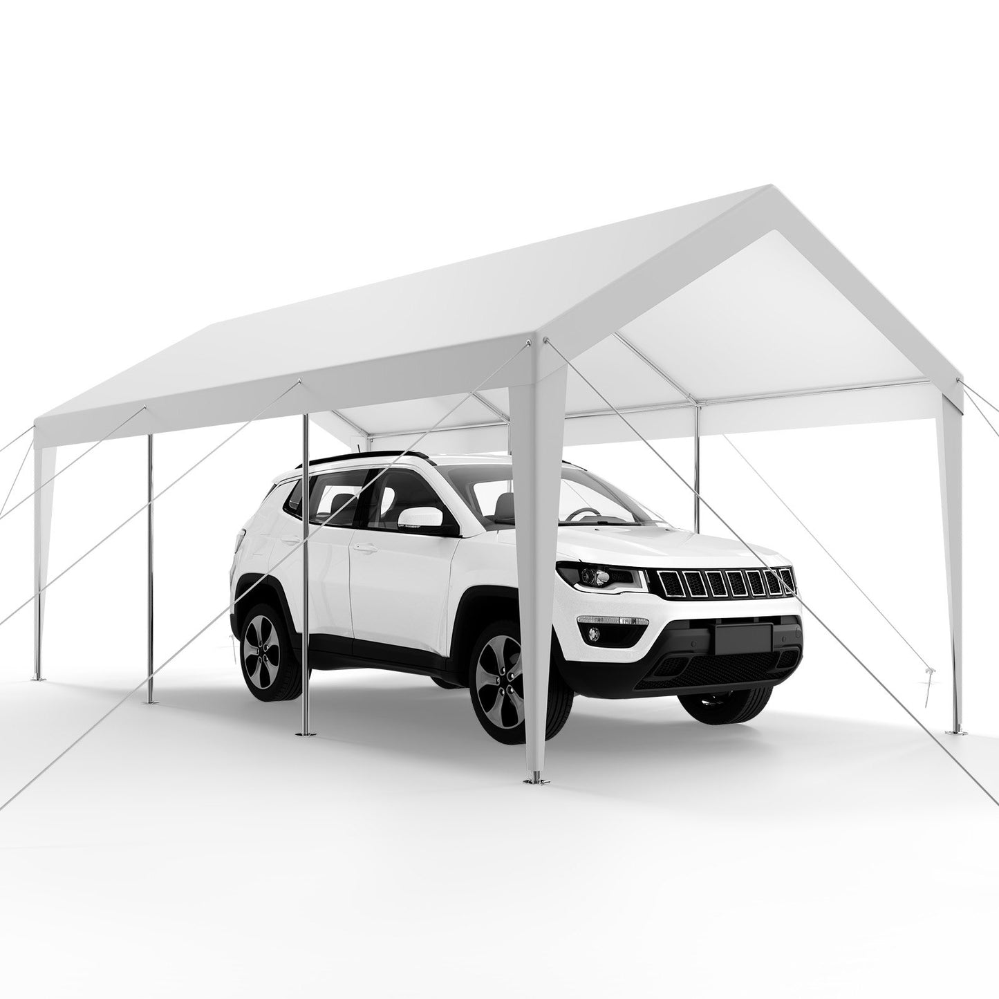 Carport Car Canopy 10 x 20 FT Heavy Duty Portable Car Shelter Tent White - Image 9