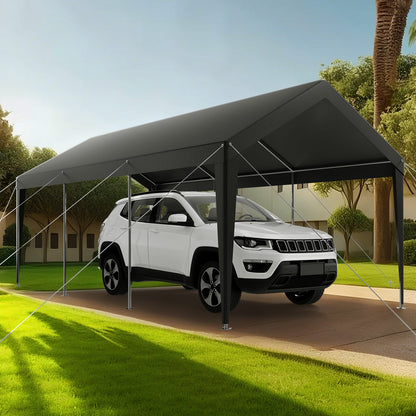 Carport Car Canopy 10 x 20 FT Heavy Duty Portable Car Shelter Tent Grey - Image 8