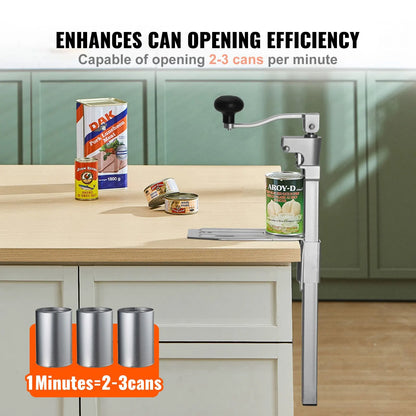 Commercial Can Opener, Heavy-Duty Manual Tabletop Cans Opener for Cans Up to 300 mm Height, Height-Adjustable Professional Can Openers with Stainless Steel Blade, for Restaurant & Food Store - Image 2